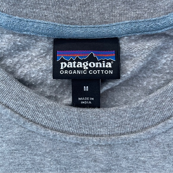 Patagonia organic cotton Blue and Gray Sweatshirt Yellowstone national Park M - Picture 2 of 6